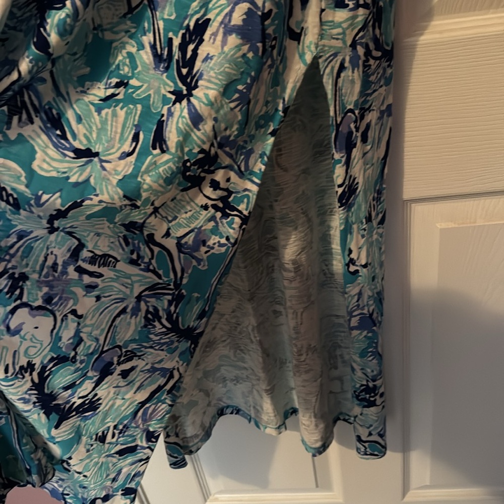 Lilly Pulitzer Womens Essie Maxi Dress In Tropical Turquoise Elephant Appeal - Picture 4 of 6